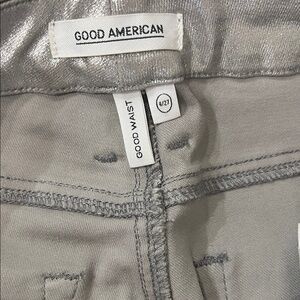 Good American Silver and Gray Jeans